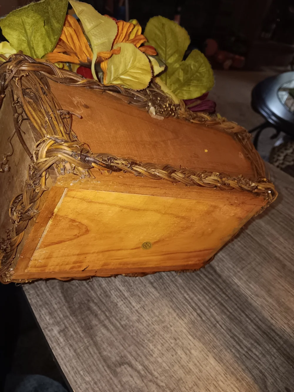 Autumn-Inspired Faux Floral Basket - Orange, Yellow & Purple